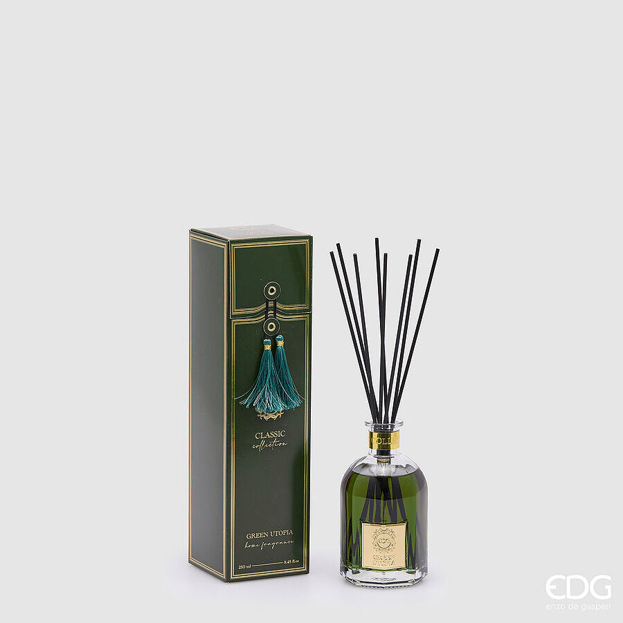 EDG Enzo De Gasperi Raumduftzerstäuber Flasche Classic 250 ml H 14 cm D 8,5 cm Green Utopia