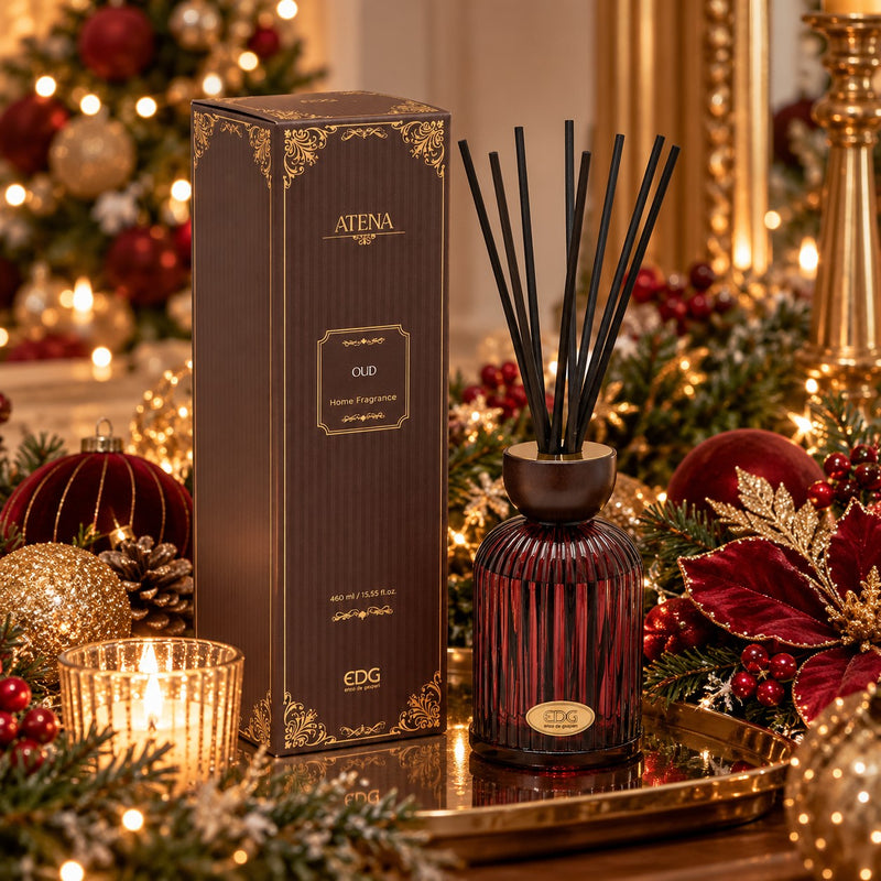 EDG Enzo De Gasperi Raumduft Flasche Atena OUD 460 ml H16 Ø9 cm – Duft für den Wohnbereich