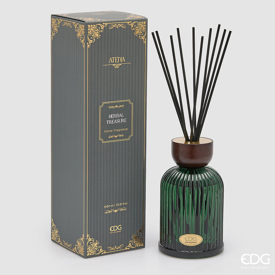 EDG Enzo De Gasperi Profumatore Bottiglia Atena Herbal Treasure H20 Ø11 cm – Profumo per Ambiente
