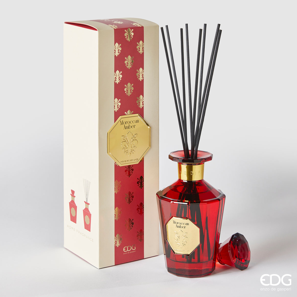 EDG Enzo De Gasperi Raumduftstäbchen Flasche Goldlily 500ml + Stäbchen H21 Moroccanambe