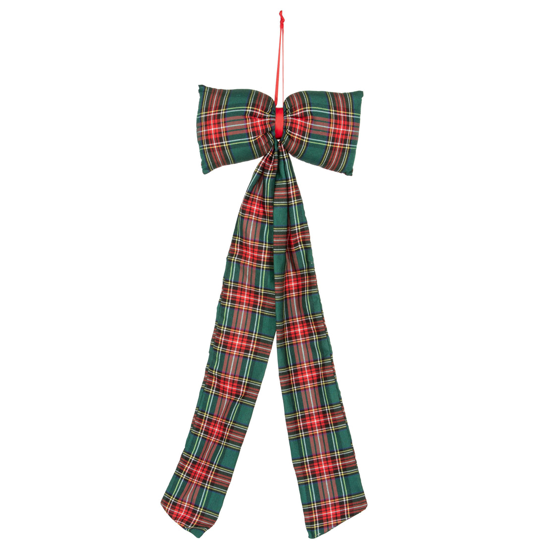 Piovaccari Scottish Bow Weihnachtsschleife Schottenkaro Dunkelgrün 30xH80 cm – Dekorative Schleife für Weihnachtsbaum, Türen, Kränze und Weihnachtsdekorationen