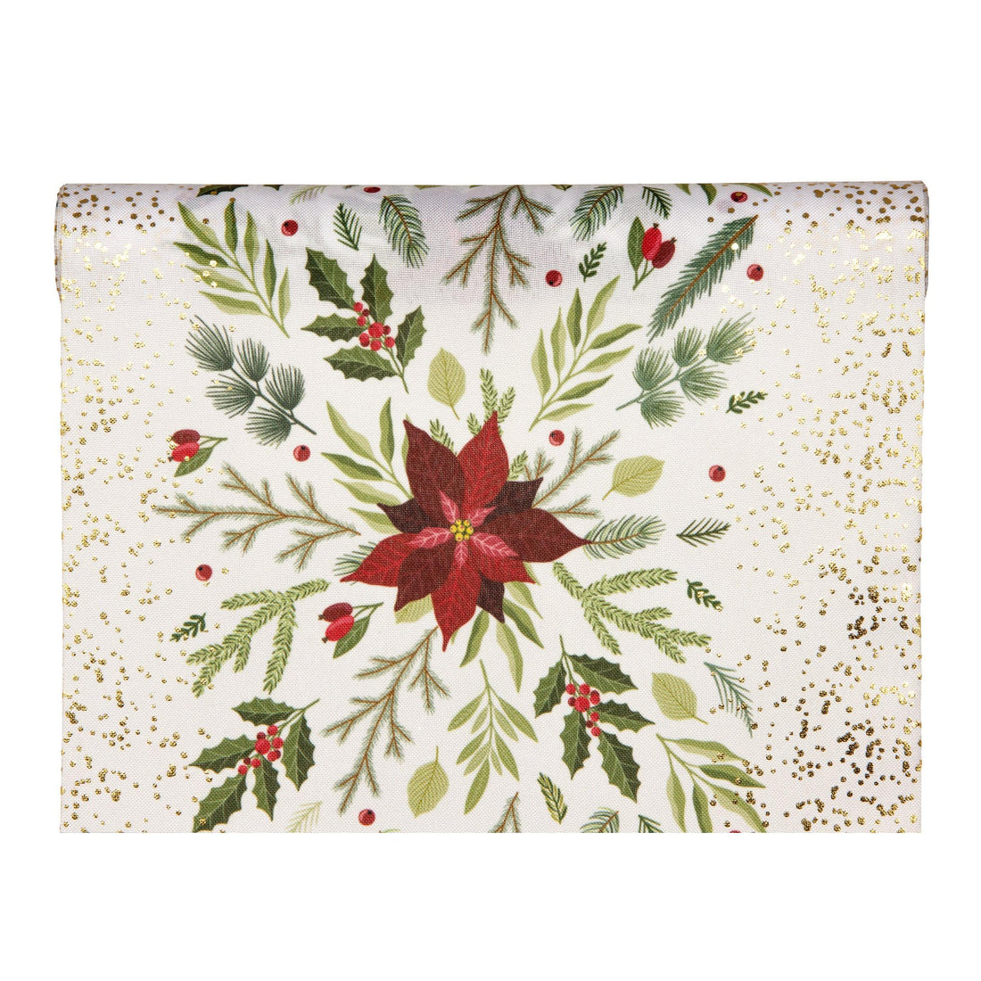 Piovaccari Runner Christmas Star with Gold 28 cm x 2,5 m – Weihnachts-Tischläufer mit goldenen Sternen für Tischdekoration, Tischdeko und Weihnachtsschmuck