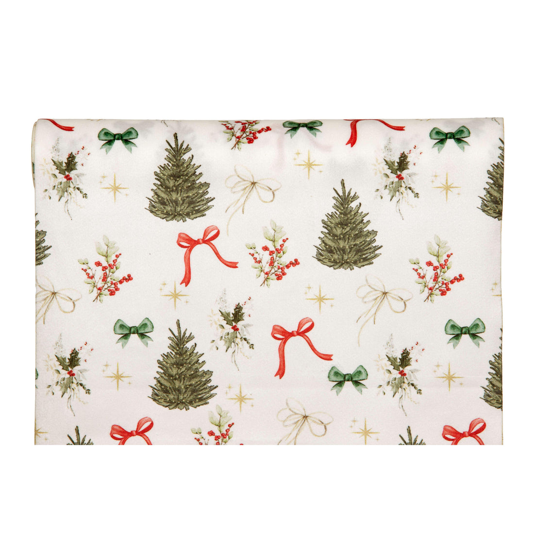 Piovaccari Runner Christmas Tree 28 cm x 2,5 m – Weihnachts-Tischläufer mit Weihnachtsbaum-Motiv für Tischdekoration, Tischdeko und Weihnachtsschmuck