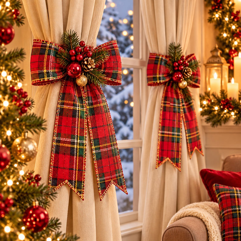 Piovaccari Band Aberdeen Rot 63 mm x 10 m – Dekoratives Weihnachtsband für Weihnachtsbaum, Schleifen, Geschenkpakete und Weihnachtsdekoration