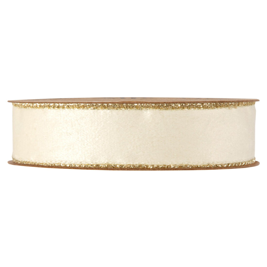 Piovaccari Nastro Velvet Embrace Cream 25 mm x 10 m – Nastro in Velluto Color Crema per Albero di Natale, Fiocchi, Pacchi Regalo e Addobbi Natalizi
