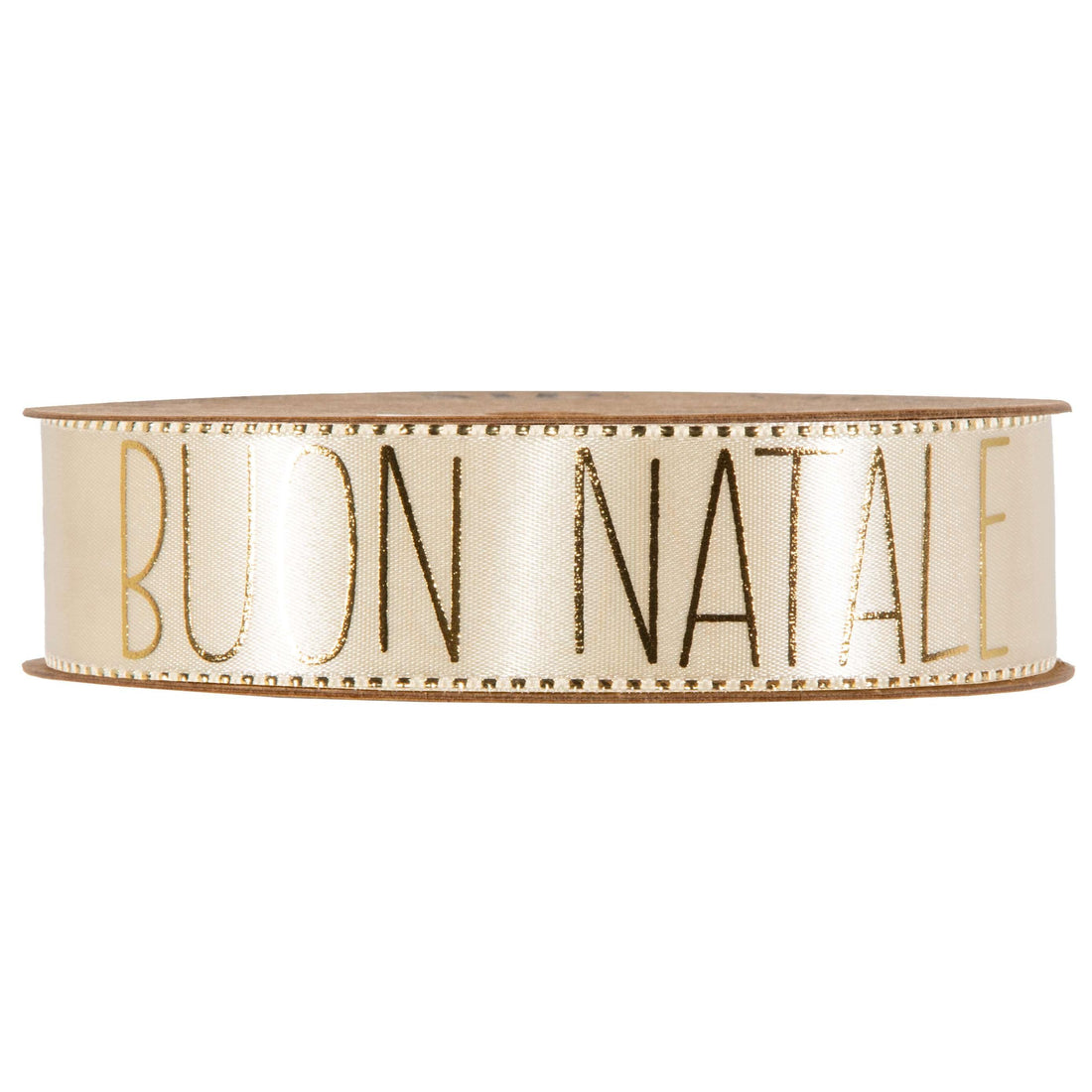 Piovaccari Band BUON NATALE MM25X15MT CREAM Piovaccari Band Buon Natale Cream 25 mm x 15 m – Weihnachtliches Dekoband in Creme mit Schriftzug „Buon Natale“ für Baum, Schleifen, Geschenkpakete und Weihnachtsdekoration