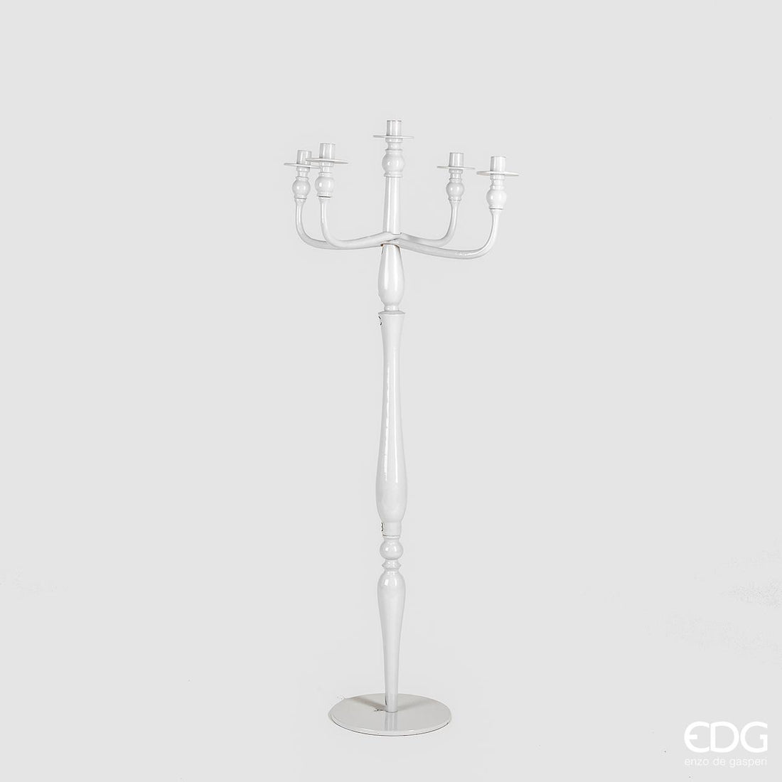 EDG Enzo De Gasperi Kerzenhalter Glänzend 5 Flammen H 126 Cm D 57 Cm Weiß