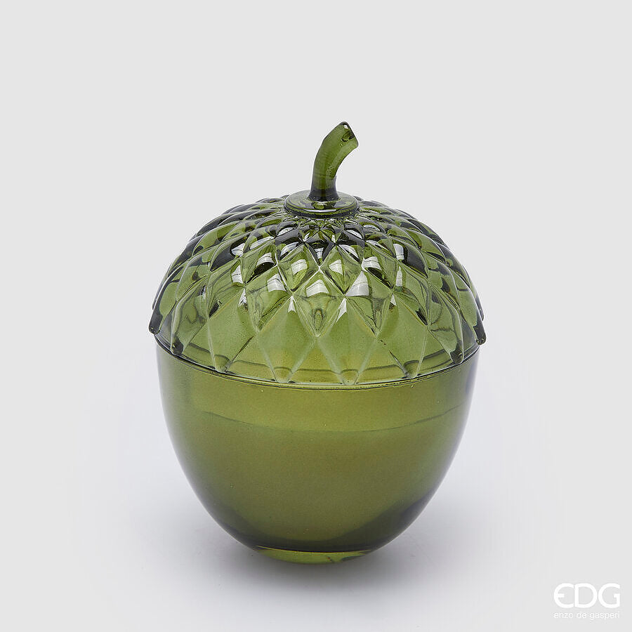 EDG Enzo De Gasperi Candela Ghianda con Profumo H 15 Cm D 11 Cm Greenwood