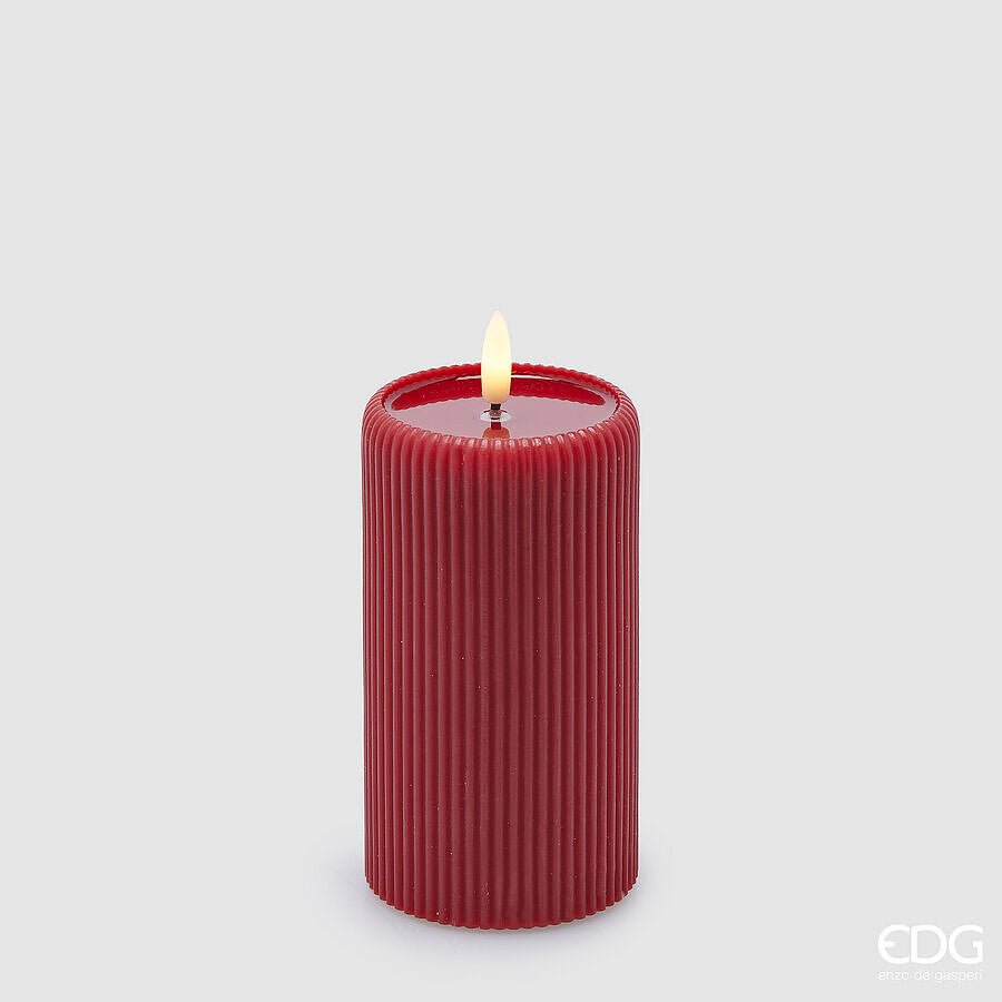 EDG Enzo De Gasperi LED-Kerze Lounge Stumpenkerze H 13 cm D 7,5 cm Rot