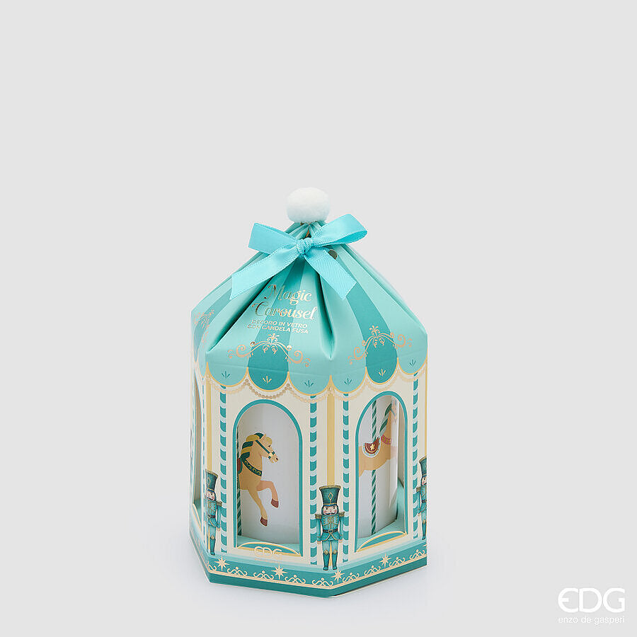 EDG Enzo De Gasperi Kerze Pferdekarussell Carosello White Musk H9 Ø8 cm – Weihnachtsdeko