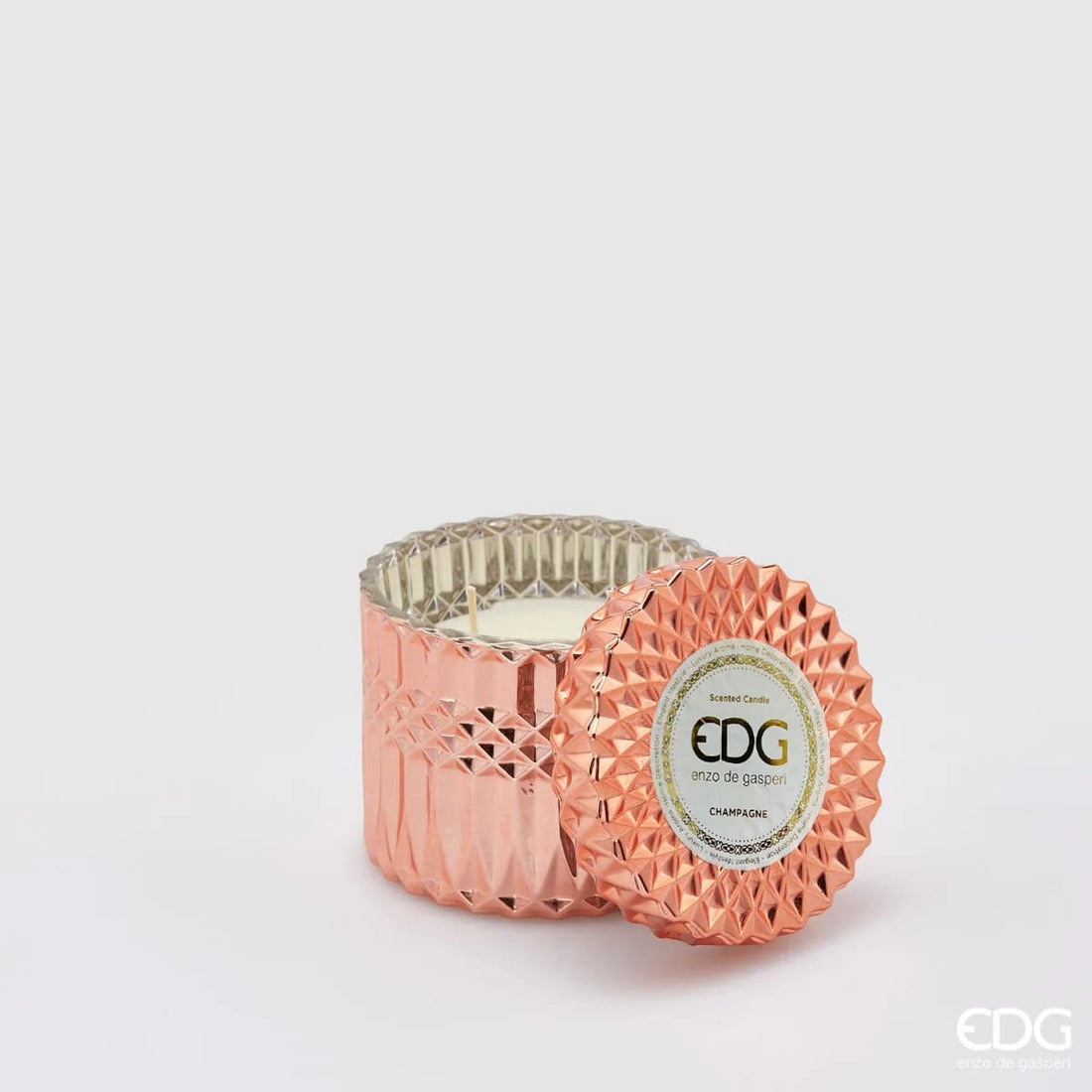 EDG Enzo De Gasperi Kerze Crystal New + Geschenkbox H10,5 D11 Champagner
