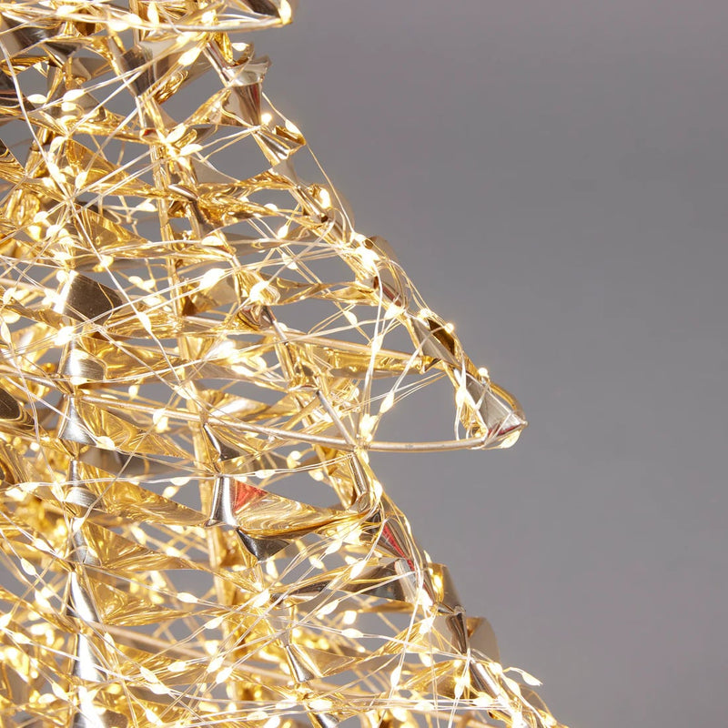 EDG Enzo De Gasperi Albero di Natale Led Stripes 2.400 MicroLed H 150 Cm L 106 Cm L 22 Cm Oro