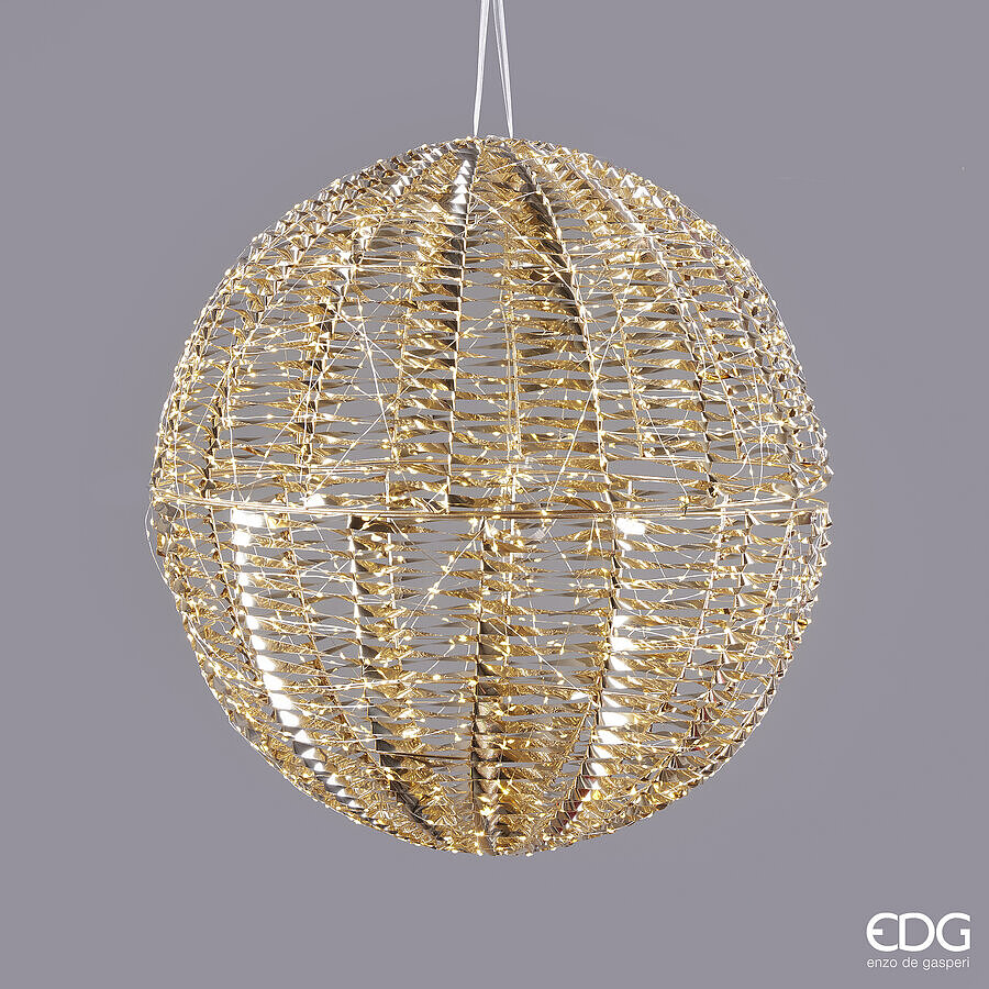 EDG Enzo De Gasperi Weihnachtsdekoration Stripes Kugel 960 MicroLed D 50 Cm IP 44 Gold