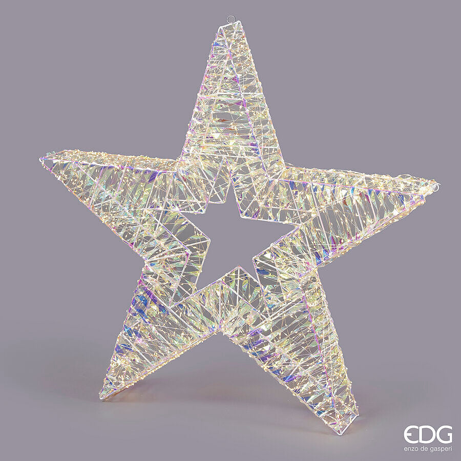 EDG Enzo De Gasperi Dekoration Streifen Weihnachtsstern 2400 Microled D 100 cm L 14 cm Natur