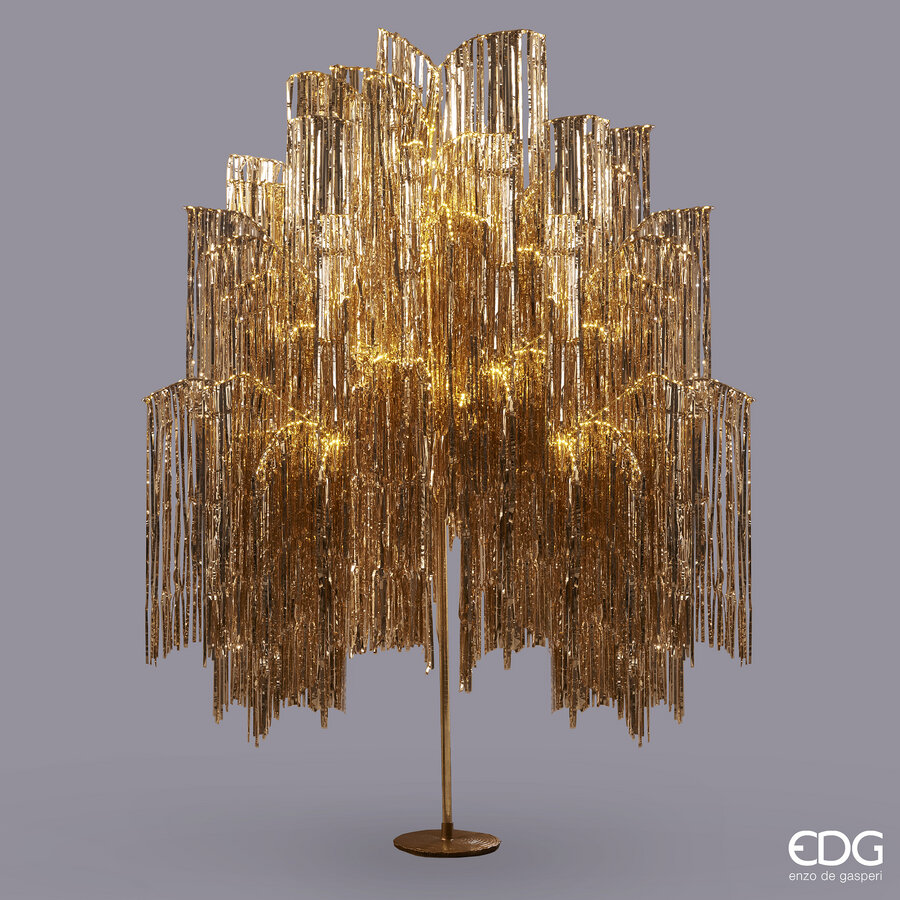 EDG Enzo De Gasperi Weihnachtsbaum Led Fransen 2.160 Microled H 300 Cm D 160 Cm Champagne