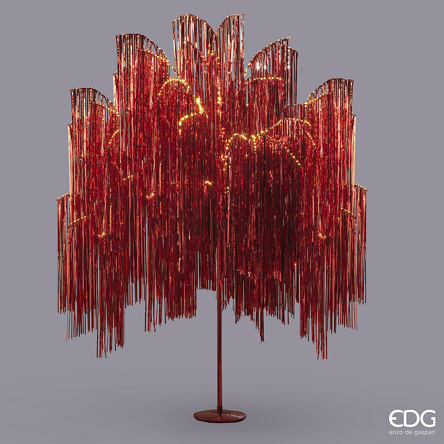 EDG Enzo De Gasperi Weihnachtsbaum Led Fransen 2.160 Microled H 300 Cm D 160 Cm Rot