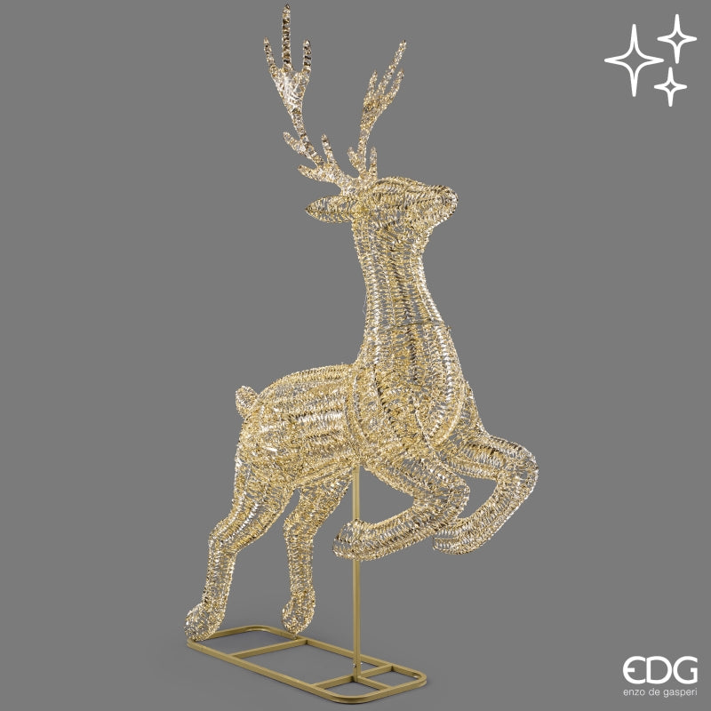 EDG Enzo De Gasperi Decoro Renna Natalizia Stripes 10000 MicroLED IP44 204x66xH337 cm – Decorazione Luminosa