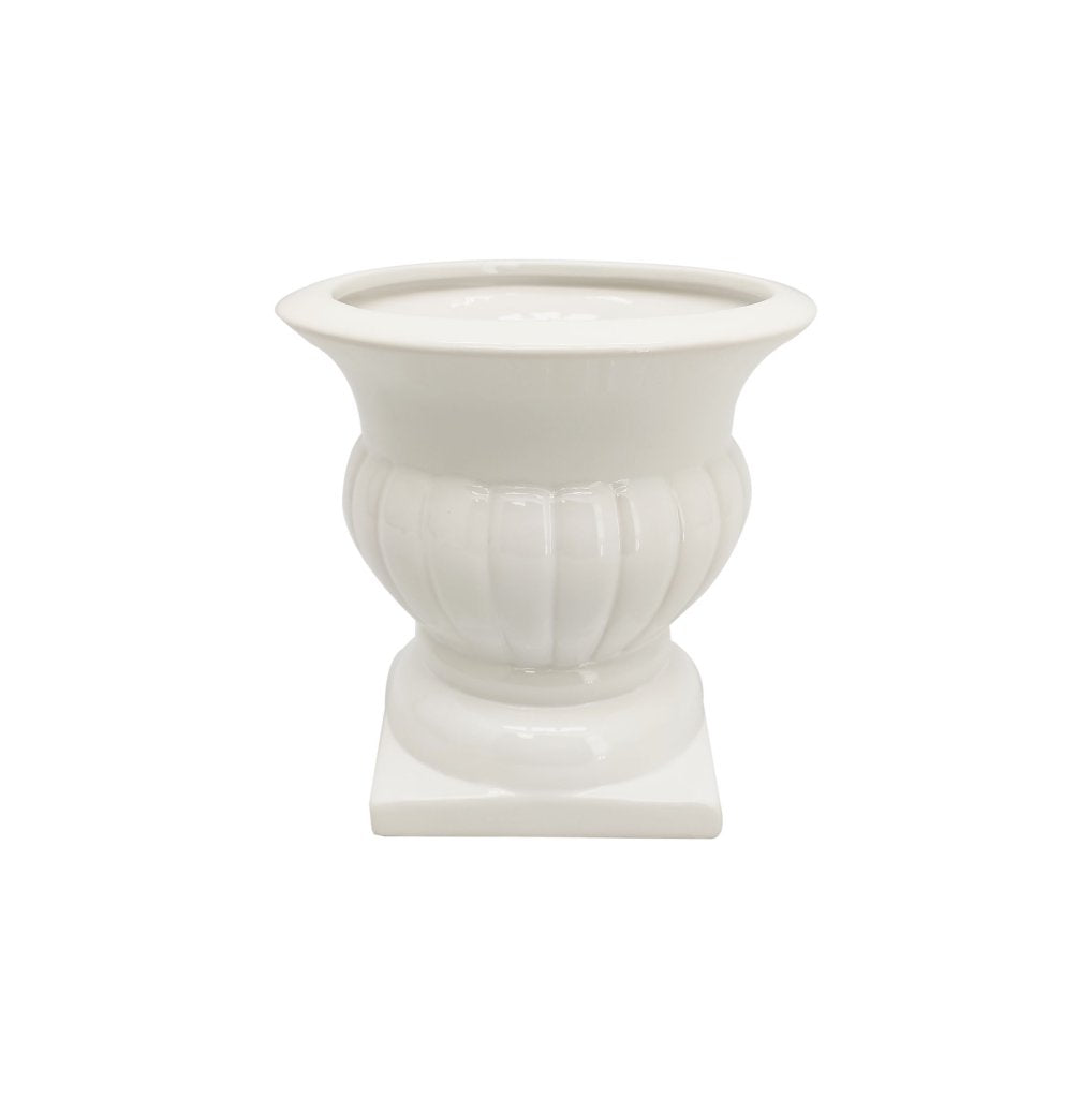 Vimin Box Schale im römischen Stil Keramik D 12,5 cm H 9 cm Weiß
