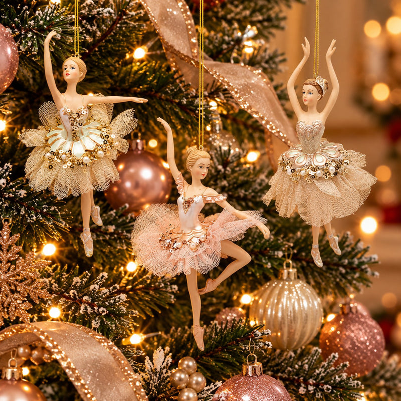 EDG Enzo De Gasperi Schmuck Ballerina Pink Mix H17 cm – 1 Stück sortiert Weihnachtsdeko