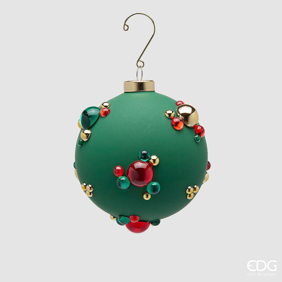EDG Enzo De Gasperi Palla di Natale con Bolle Ø10 cm Verde – Addobbo per Albero di Natale