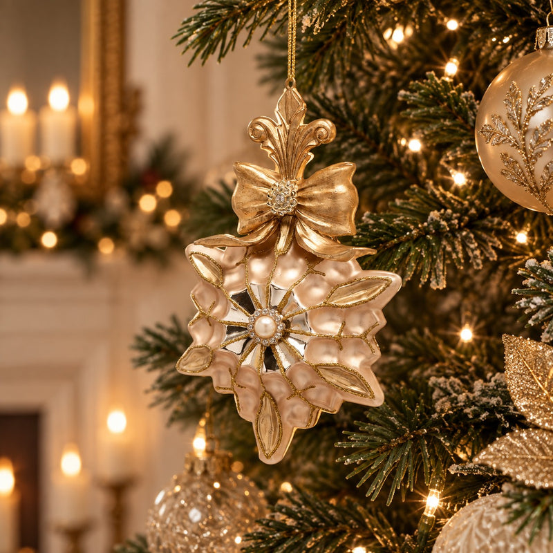 EDG Enzo De Gasperi Weihnachtsstern H17,5 Ø12 cm Gold – Baumschmuck für Weihnachtsbaum