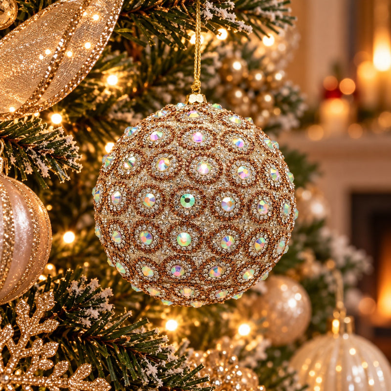 EDG Enzo De Gasperi Weihnachtskugel Top Jewel Silver Gold Ø10 cm – Weihnachtsdekoration