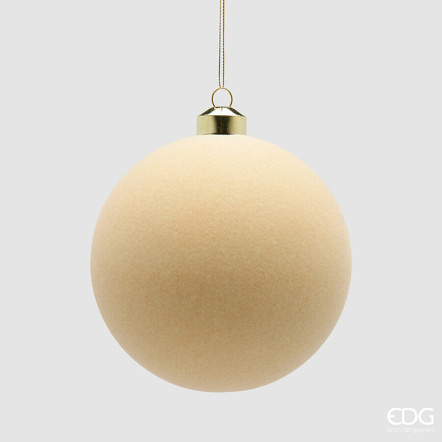 EDG Enzo De Gasperi Weihnachtskugeln aus Samt Creme Ø12 cm – Set 4 Stk.
