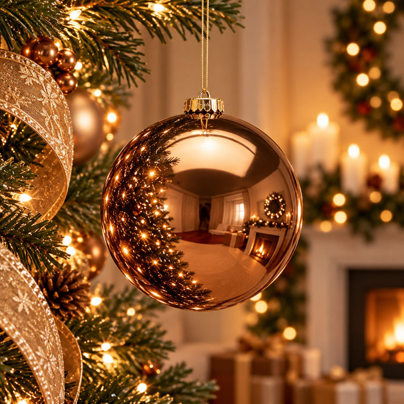 EDG Enzo De Gasperi Weihnachtskugel Glanz Braun Ø15 cm – Weihnachtsschmuck