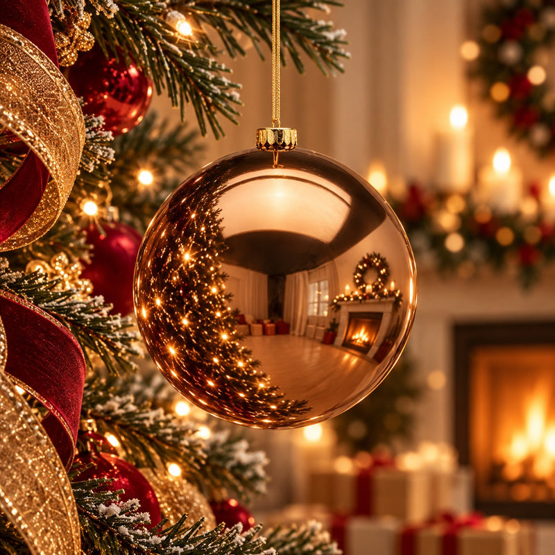 EDG Enzo De Gasperi Christbaumkugel glänzend Braun Ø20 cm – Weihnachtsdeko