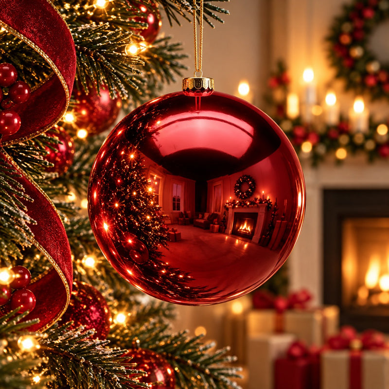 EDG Enzo De Gasperi Weihnachtskugel Glänzend Bordeaux Ø25 cm – Weihnachtsdeko