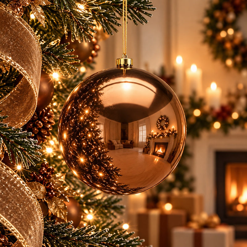 EDG Enzo De Gasperi Christbaumkugel glänzend Braun Ø25 cm – Weihnachtsdeko