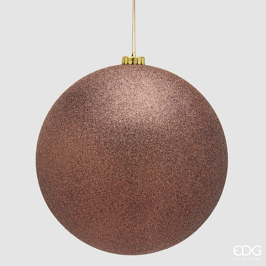 EDG Enzo De Gasperi Weihnachtskugel Glitter Braun Ø20 cm – Weihnachtsdeko