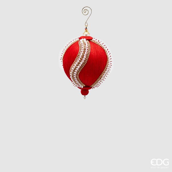 EDG Enzo De Gasperi Christbaumkugel Silk Perle D 12 Cm Rot