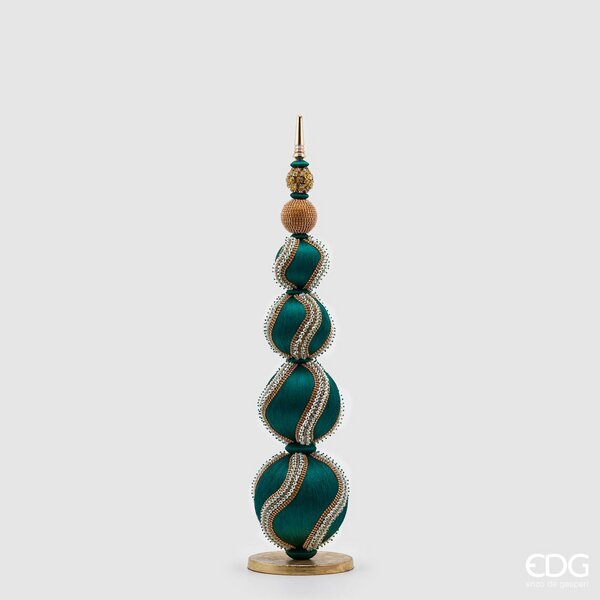 EDG Enzo De Gasperi Topiary Sfere Mix Perle Natale H 65 Cm D 16 Cm verde Scuro