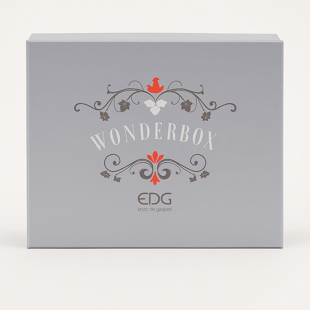 EDG Enzo De Gasperi Weihnachtskerzenhalter Weihnachtsmann Deco H 12 cm Geschenkbox Grün Pink