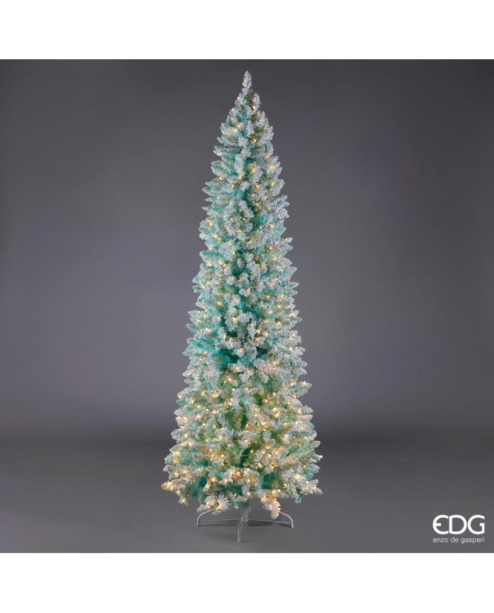 EDG Enzo De Gasperi Weihnachtsbaum Kiefer Candy Verschneit mit 480 LEDs H 210 cm D 78 cm Tiffany