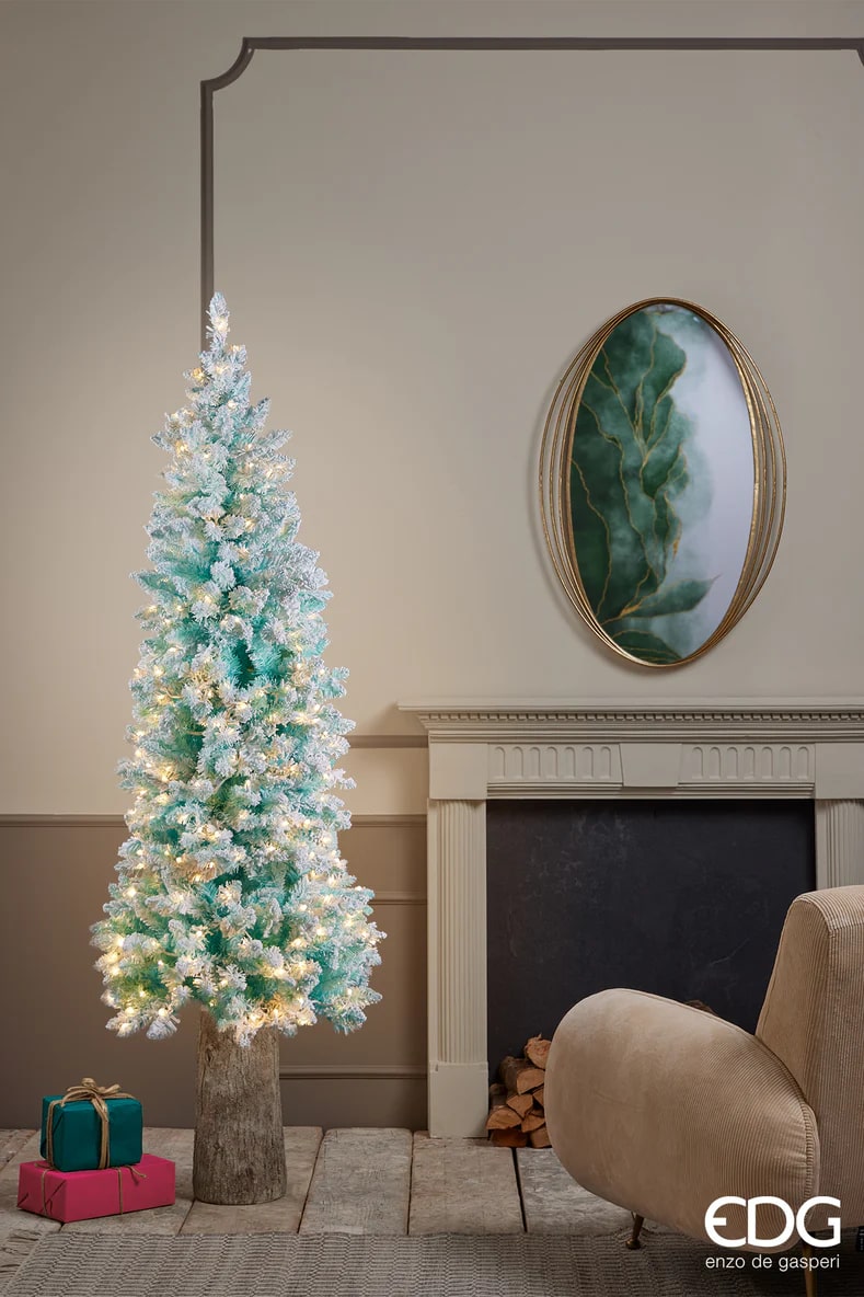 EDG Enzo De Gasperi Weihnachtsbaum Kiefer Candy Verschneit mit 360 Led H 180 Cm D 71 Cm Tiffany