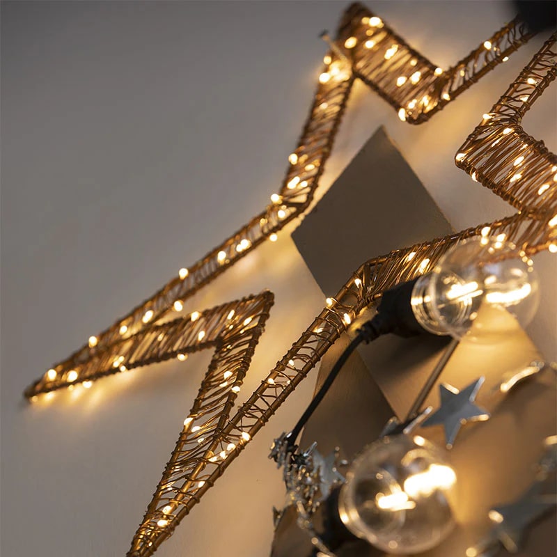 EDG Enzo De Gasperi Weihnachtsstern Microled Flat D 60 cm 250 LED Blinkend Elfenbein