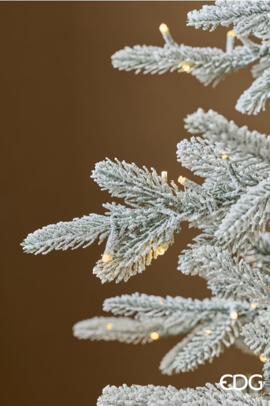 EDG Enzo De Gasperi Pino Cortina Innevato 1800 MiniLED H180 Ø125 cm Bianco Verde IP20 – Albero di Natale Luminoso