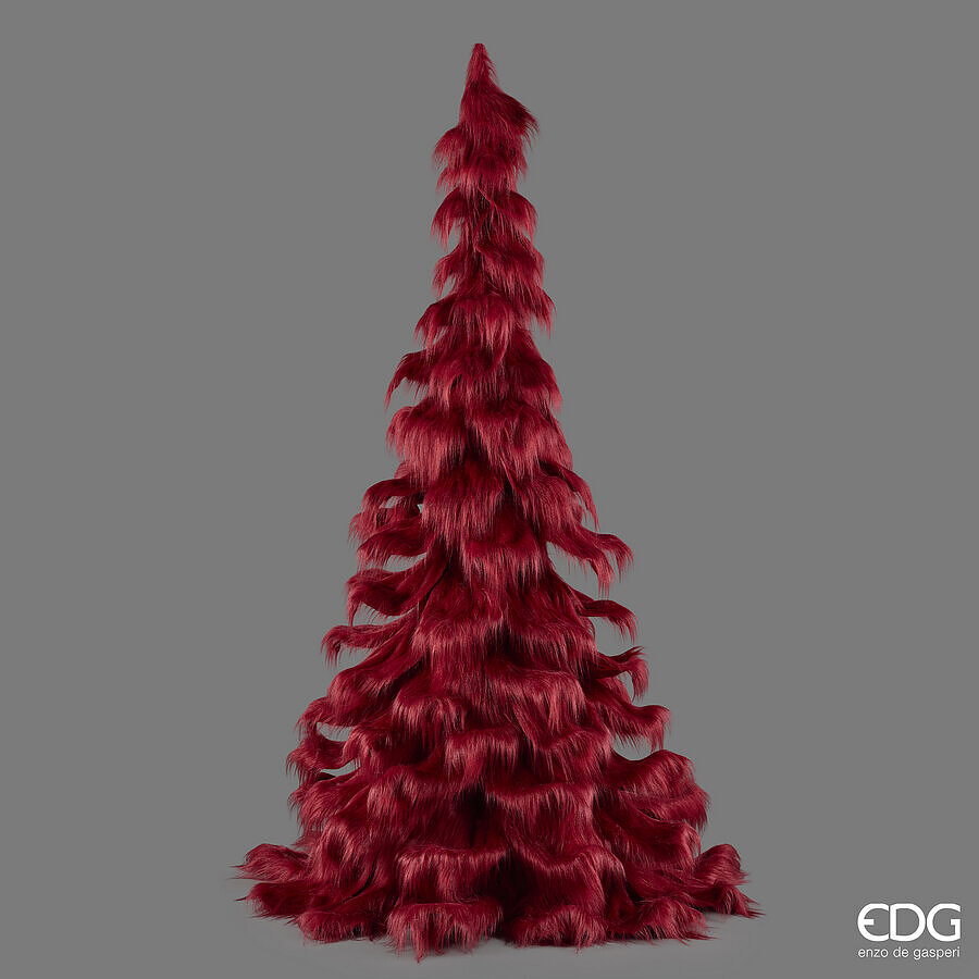 EDG Enzo De Gasperi Pino Furry Burgundy H250 Ø125 cm – Dekorativer Weihnachtsbaum