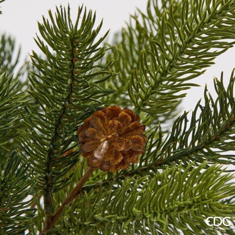 EDG Enzo De Gasperi Künstlicher Kieferbusch mit Tannenzapfen Green H47 cm – Weihnachtsdekoration