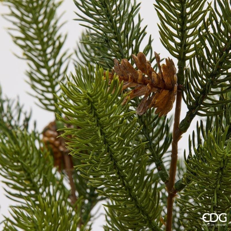 EDG Enzo De Gasperi Künstlicher Kieferbusch mit Tannenzapfen Green H47 cm – Weihnachtsdekoration
