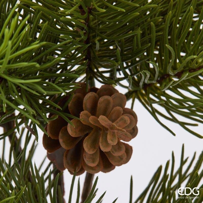 EDG Enzo De Gasperi Ramo di Pino con Pigne H65 cm Verde – Decorazione Natalizia