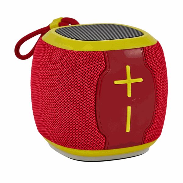 L'Arcolaio Cube Speaker FM Rot/Gelb 10x10x9,2 cm