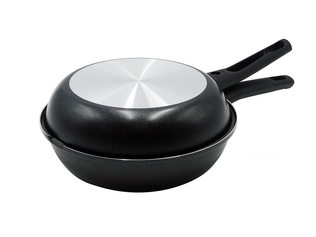 AGNELLI Doppelter Ofen aus Aluminium mit Antihaftbeschichtung und Bakelit-Griffen D 28 cm