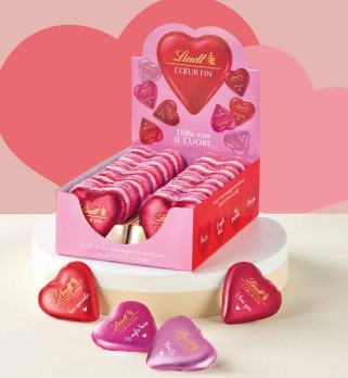 Lindt Herzen Vollmilchschokolade mit Nachricht 24 Gr 1 Stk.