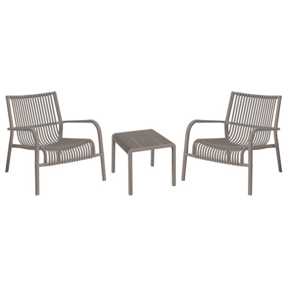 L'Arcolaio Set Giardino Ponza Tortora: 2 Poltrone e Tavolino UV