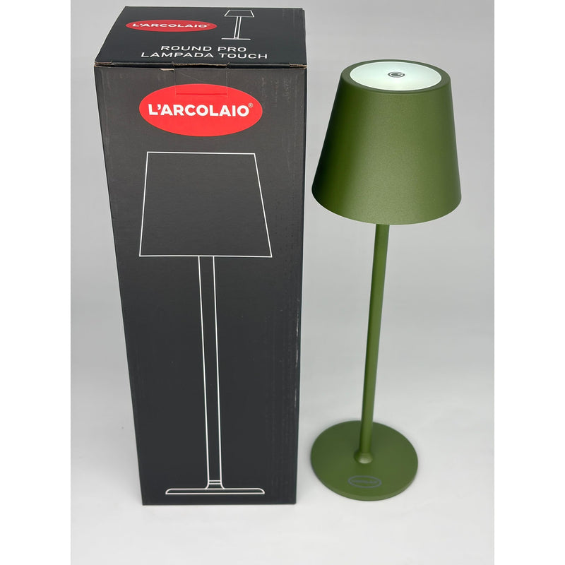 L'Arcolaio LED-Leuchte Touch Aufladbar H 38 cm 10 x 10 cm IP54 Round Pro Olive