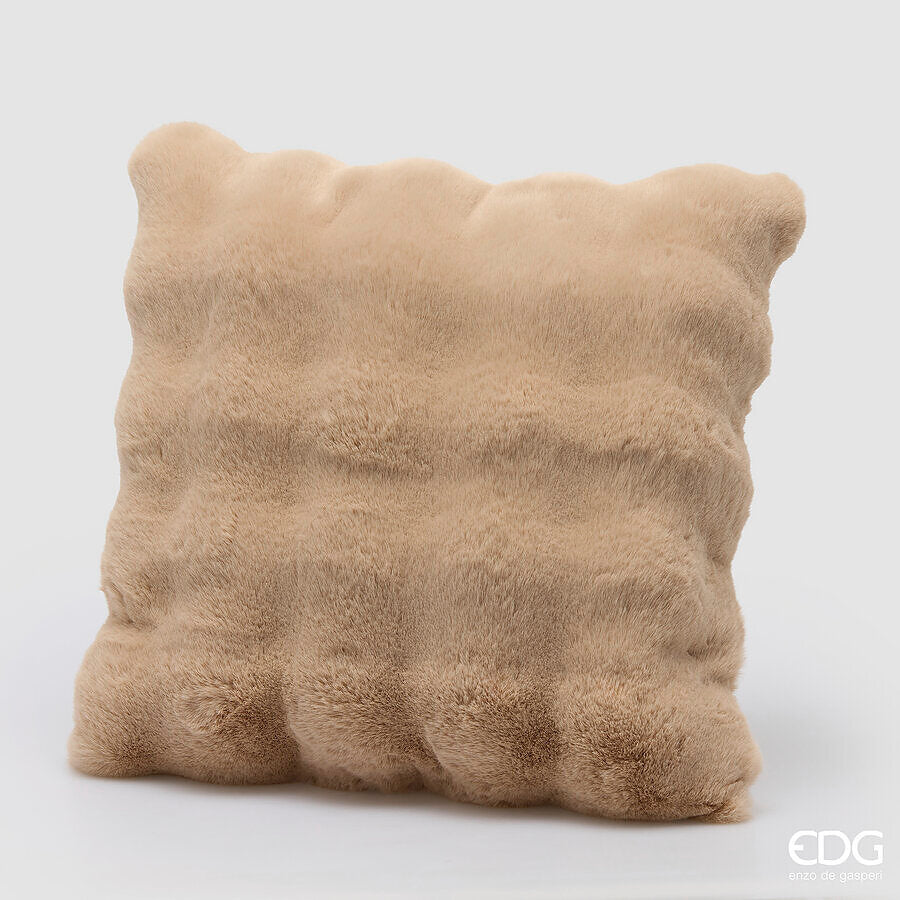 EDG Enzo De Gasperi Cuscino Furry Quadrato Sand 45x45 cm – Idea Regalo Natale