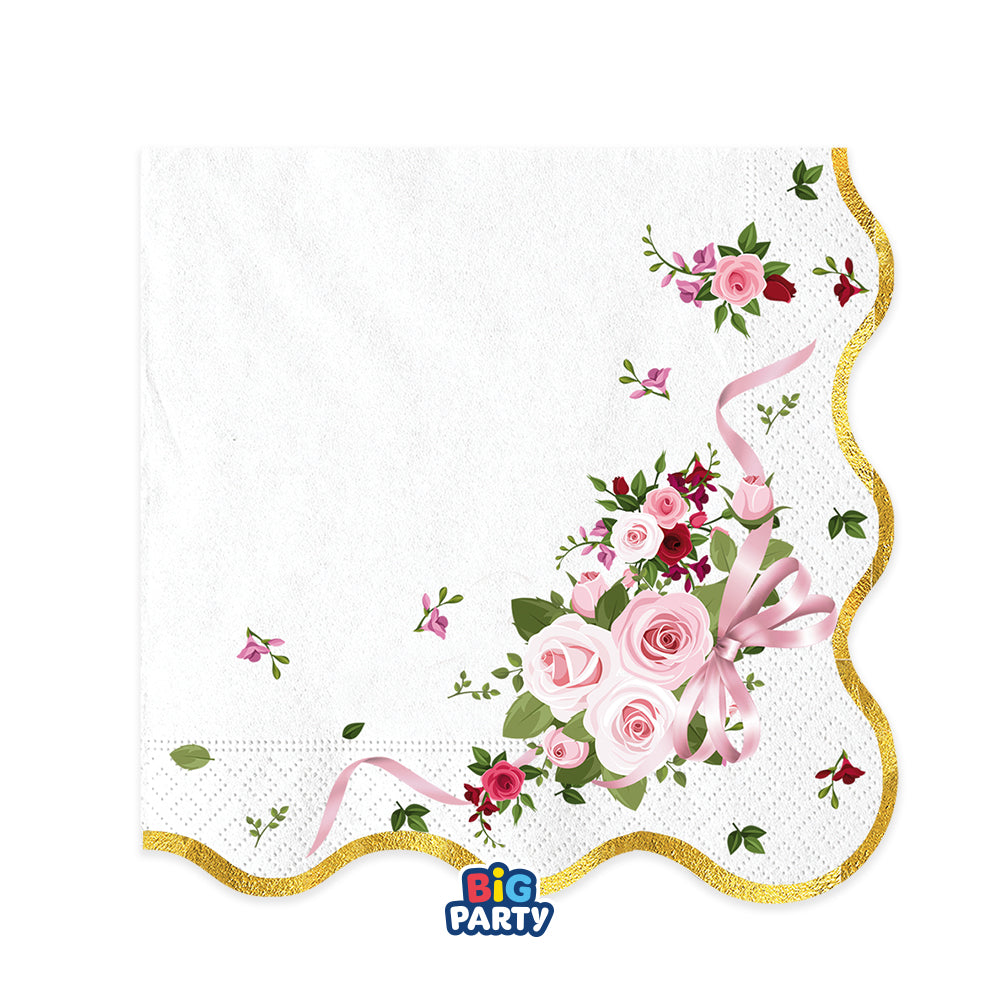 big party big party tovaglioli carta pink blossom 33 x 33 cm cf 16 pz ean 8020834766400